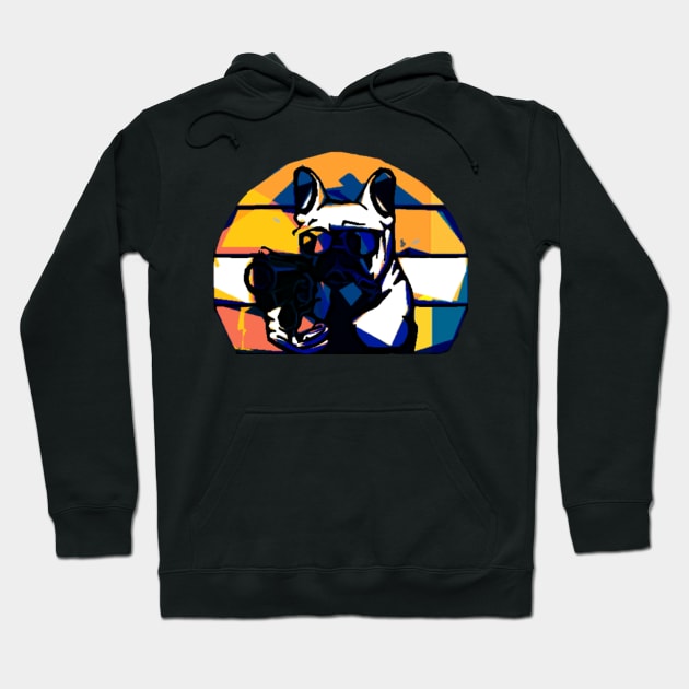 French bulldog Pistol Hoodie by Arassa Army